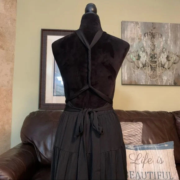 LULUS | Black Convertible Halter Maxi Dress M NWT - Picture 12 of 14